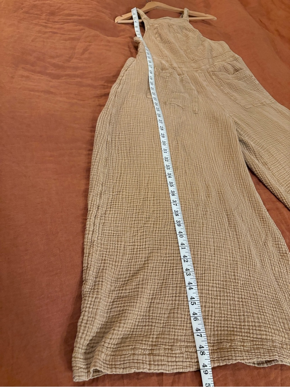 Free People Cyprus Ave Mustard Wide-Leg Cotton Overalls SZ XS - Picture 10 of 16